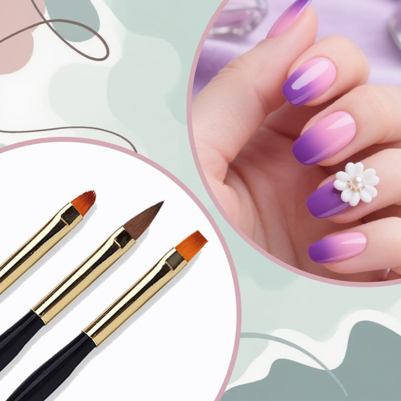 FULINJOY 5-Piece Nail Art Tool Set with Resin Palette and Dual-Ended Brushes