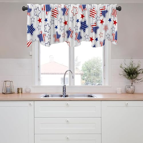 Independence Day American Flag Valance Curtain - 54x18 inch