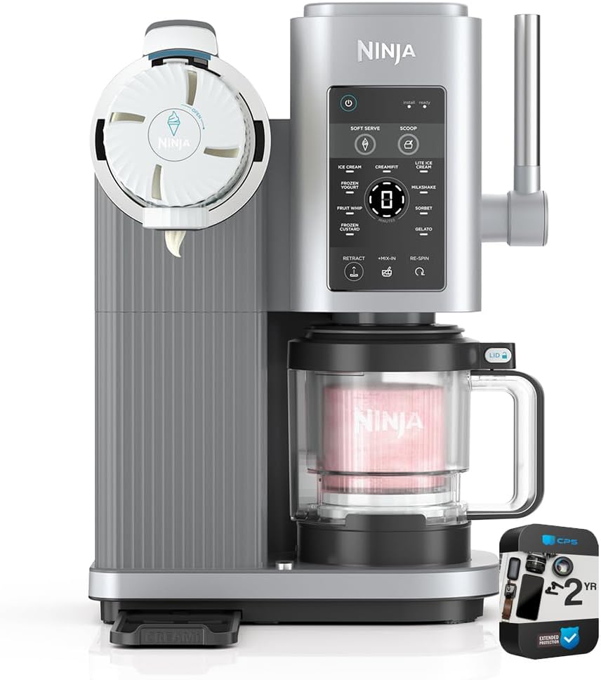 Ninja NC701 CREAMi Swirl 13-in-1 Soft Serve Ice Cream Machine - Renewed with 2-Year CPS Protection Pack