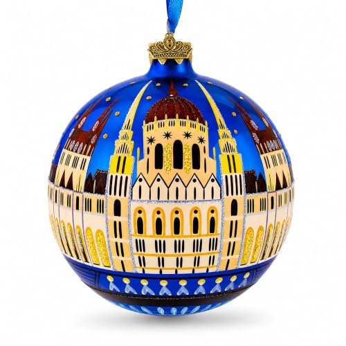 Hungary Budapest Parliament Glass Ball Christmas Ornament 4 Inches - Hand-Painted Europe Craft