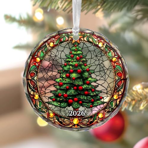Christmas Tree Glass Ornament 2026 Fairy Keepsake - Family Xmas Decor
