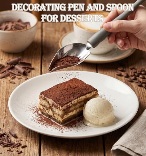 2-Piece Stainless Steel Plating Drizzle Spoon Set for Dessert Decorating
