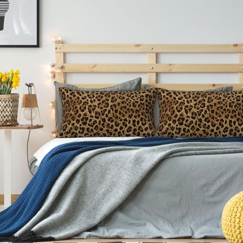 Leopard Print Throw Pillow Cover - 12x20 Inch Polyester Cushion Case