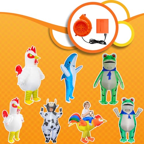 Orange Stegosaurus Mini Fan for Inflatable Dinosaur & Alien Costumes USB/Battery Powered