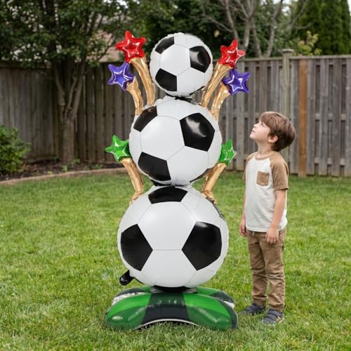 Giant 62-Inch Soccer Ball Foil Balloon - Football Party Decor