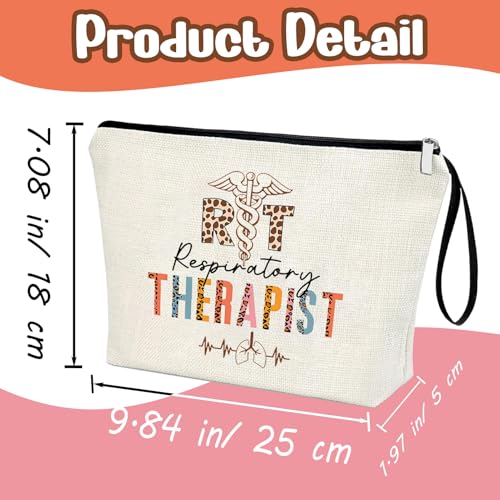 Respiratory Therapy Makeup Bag Linen Zipper Pouch Travel Gift for RT