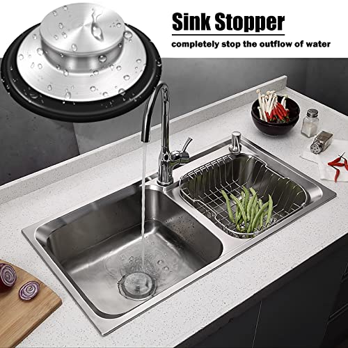 SENLIXIN 3.35-Inch Stainless Steel Kitchen Sink Stopper and Disposal Plug