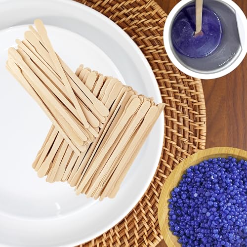 Wooden Wax Applicator Sticks 100 Pack for Eyebrow and Facial Hair Removal