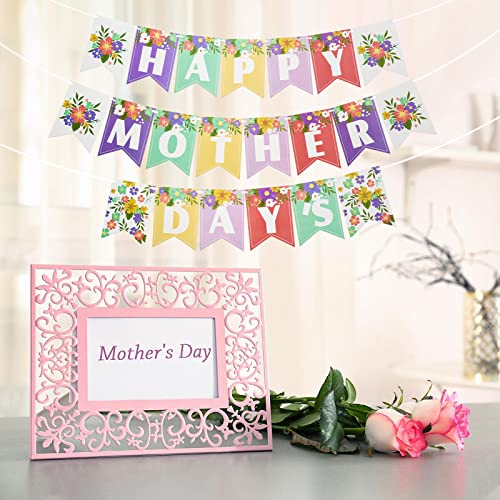 Happy Mother's Day Banner - Floral Garland Decoration for Parties