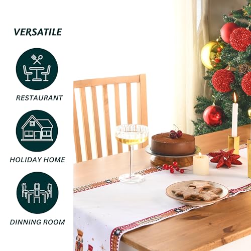 Christmas Table Runner 14x72 Inches - Nutcracker Magic Red & White