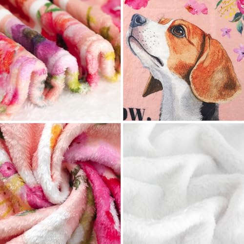 Beagle Dog Throw Blanket 50"x60" Soft Flannel Blanket for Dog Lovers