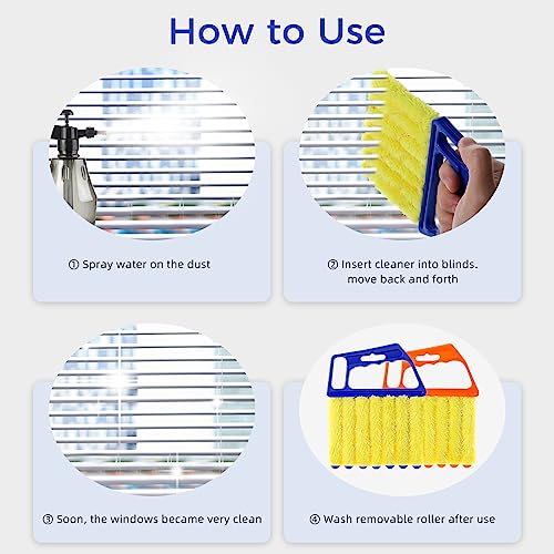 EVEPRUS 4-Pack Blind Cleaner Duster Tool with 7 Fingers Design