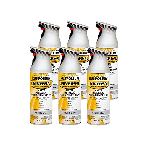Rust-Oleum Metallic Spray Paint 11oz (6 Pack) - Matte Arctic Gray