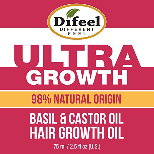 Difeel Ultra Hair Growth Oil with Basil and Castor Oil 2.5 oz