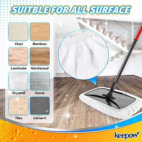 KEEPOW 2 Pack Reusable Mop Pads for O Cedar Hardwood Floor'N Mop