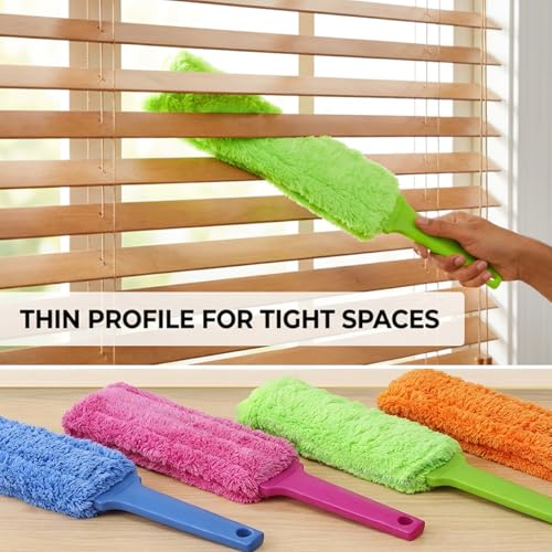 15-Inch Microfiber Duster Set - 4 Pack, Washable & Ergonomic