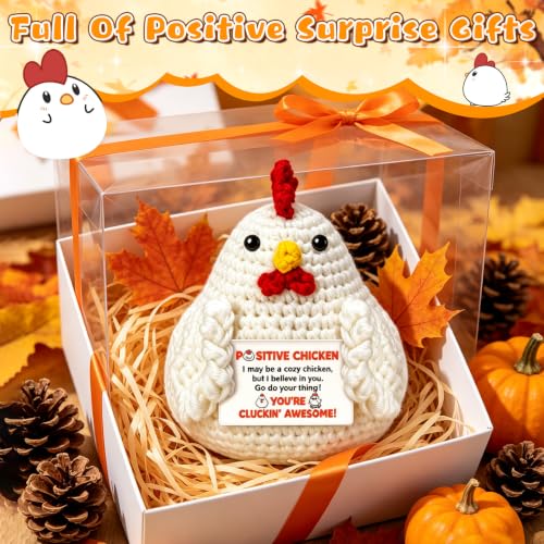 Positive Crochet Chicken Gift for Women - Adorable Fall Keepsake