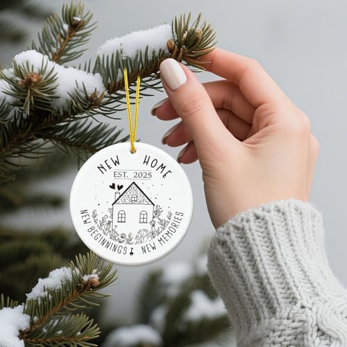 2025 New Home Christmas Ornament - 3" Ceramic Housewarming Gift