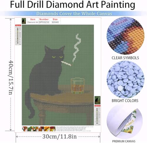 Black Cat Diamond Painting Kit - 5D DIY Art for Home Decor