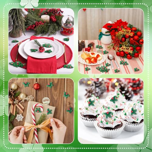 VioraWhite 50 Mini Resin Holly Berry Christmas Ornaments