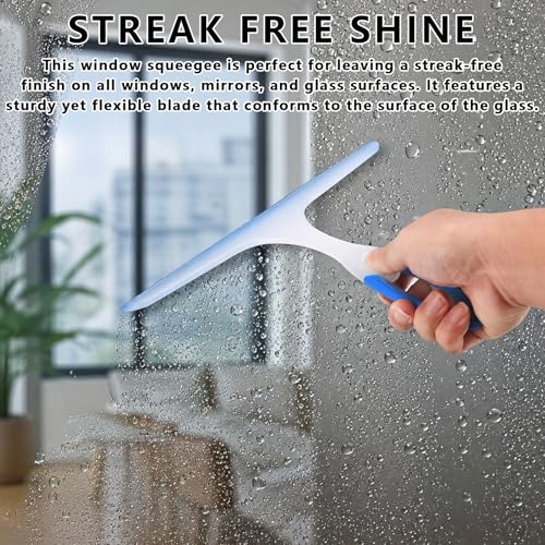 Shower Squeegee for Glass Doors - 3 Pack (Blue, Green, Red)