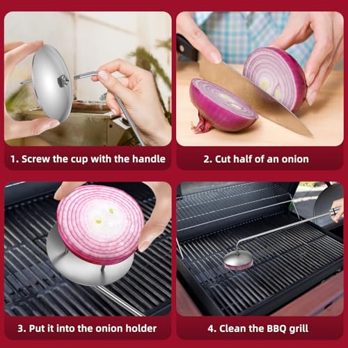 Onion Holder Grill Brush - Bristle-Free BBQ Cleaner Tool
