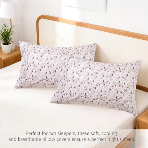 ROSE&RISY Queen Pillowcases Set of 2 Soft Microfiber Pillow Covers
