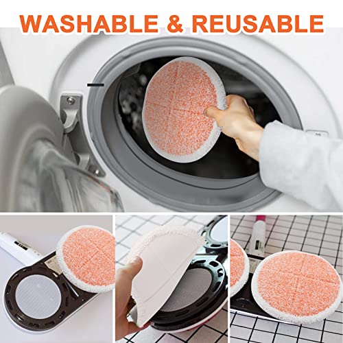 GreeSuit Electric Mop Pads - 7.28in Round Heavy Scrub Pads (4 Pack)