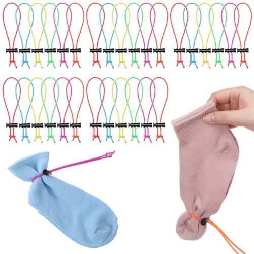 30-Pack Sock Clips for Laundry - Colorful Sock Organizers