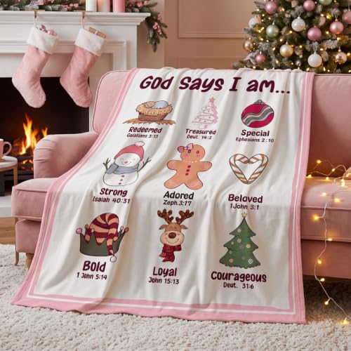 God Says I Am Blanket Christian Religious Blanket Christmas Variation