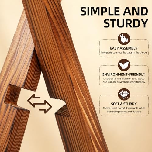 6.5 Inch Wooden Plate Rack - Multifunctional Desktop Display Stand
