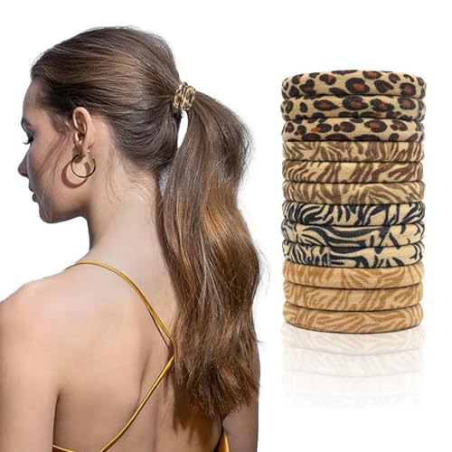 ZQTSANKESL Leopard Print Hair Headbands Elastic Fabric Hair Ties Set