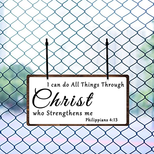 Christian Wall Decor Hanging Sign Philippians 4:13 Scripture Plaque