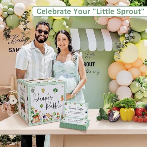 Locally Grown Baby Shower Diaper Raffle Box with 50 Tickets