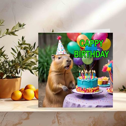 Capybara Birthday Card - Cute 145mm Eco-Friendly Card