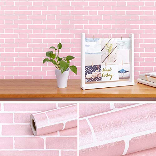 Self-Adhesive Pink Brick Shelf Liner Paper - 17.7" x 118"