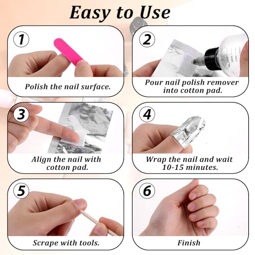 Giantree Nail Polish Remover Foil Wraps with Cotton Pads - 100 Pcs