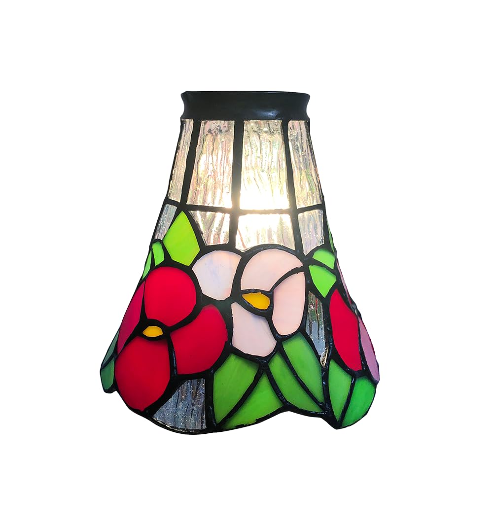 HUIMEIJU Tiffany Style Stained Glass HMJ6030, Tiffany Glass Fan Pendant Lampshade Replacement, Wall Lamp