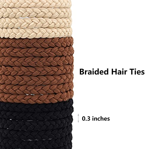 Hyjieany Braided Hair Ties For Men 20-Pack Elastic No Damage