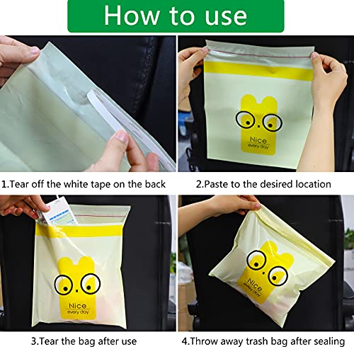 AOBIS Purple & Yellow Portable Car Trash Bag - 30PCS Leak-Proof & Eco-Friendly