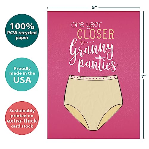 Granny Panties Birthday Cards - 2 Eco-Friendly 5"x7" Cards