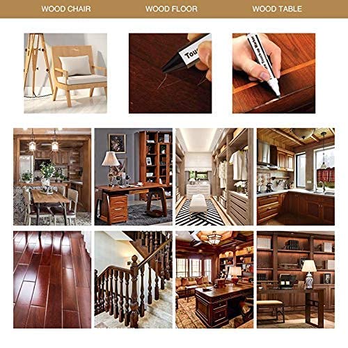 Wood Furniture Repair Kit - Touch Up Markers & Wax Sticks for Scratches & Discoloration