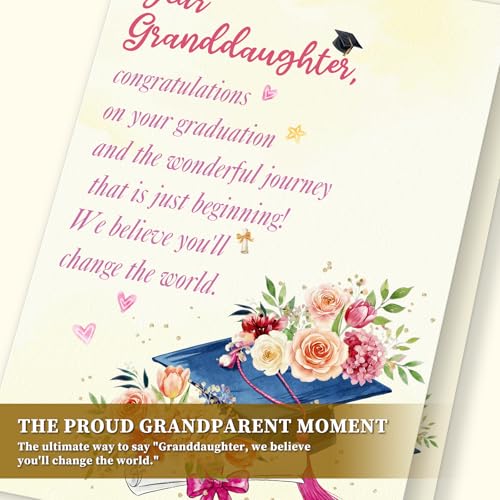 Inspirational Graduation Card for Granddaughter - Floral Design