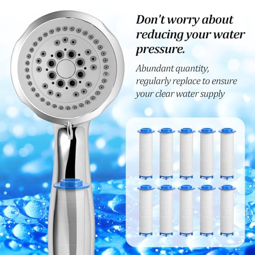 10PCS Universal Shower Head Filter Replacement Cartridges, PP Cotton
