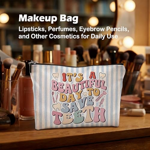 Dental Hygienist Makeup Bag Dentist Gift Cosmetic Travel Pouch