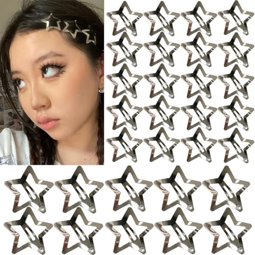 Seneeel 30 PCS Star Hair Clips Snap Metal Non Slip Hair Accessories for Women Girls
