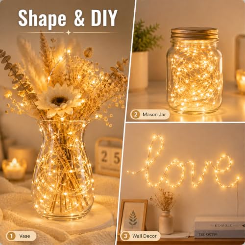 6 Pack Battery Operated Fairy Lights - 7ft 20LED Warm White
