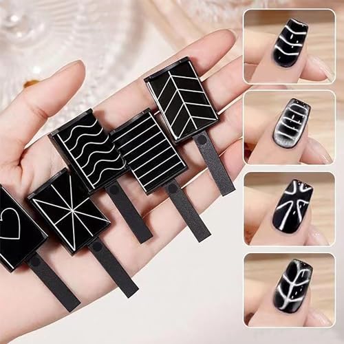 WOKOTO 16 Pcs Cat Eye Nail Magnet Tools Set with Pens and Blocks