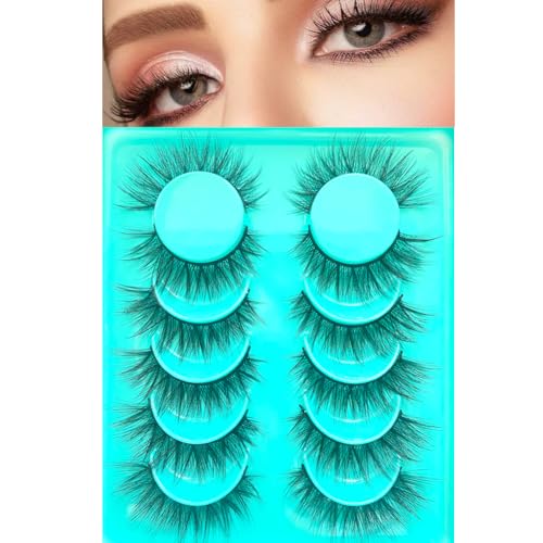 Sunniess Natural False Eyelashes Short 3D Wispy Handmade Strip Lashes