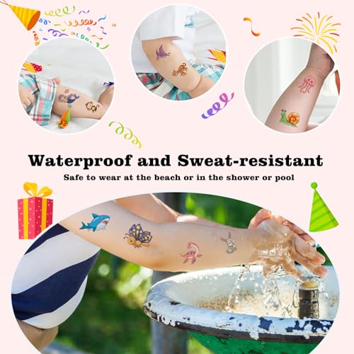 Kopokita 104 Pcs Kids Temporary Tattoos Assorted Party Favors